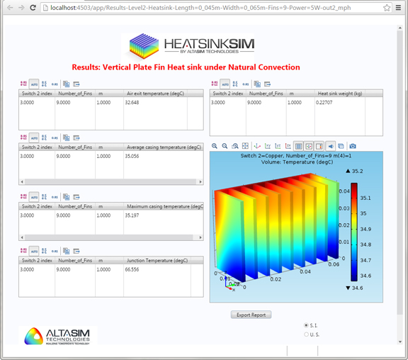 The HeatSinkSim app, developed AltaSim, runs on COMSOL Multiphysics simulation software. It's distributed through AweSim, an offshoot of the Ohio Supercomputing Center's Blue Collar Computing initiative. 