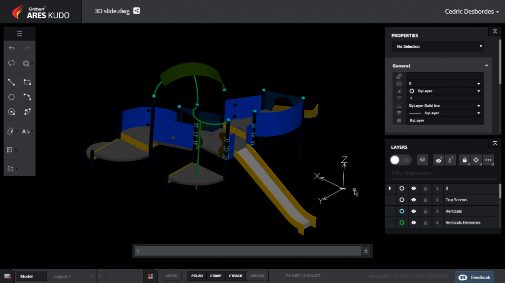 Ares Kudo offers the full functionality of Graebert’s desktop .dwg-compatible design software but through a browser. Image courtesy of Graebert GmbH.