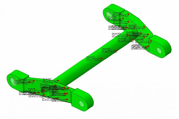 H-link unit load model with strain gauges placed by True-Load.