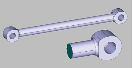 Fig. 2: Initial imported geometry and cut-out region.