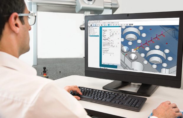 INSPECT software, first introduced with PC-DMIS 2017 R1, can help visualize measurements in CAD. Image courtesy of Hexagon Manufacturing Intelligence.