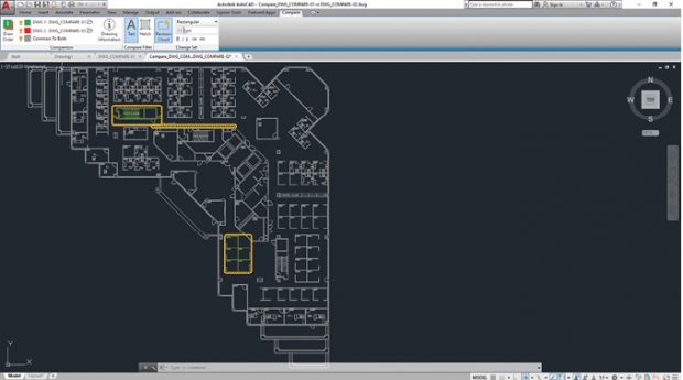 The new Drawing Compare tool enables users to easily identify graphical differences between two versions of any drawing.